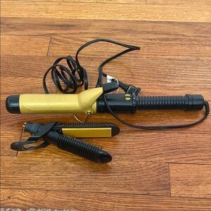 Gold and Black Hair Styling Tool Set